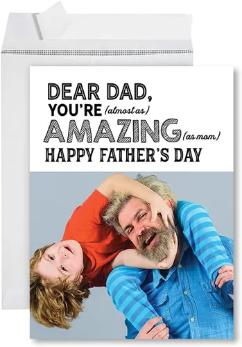 Miniatura 24 de Andaz Press Tarjeta divertida jumbo para el día del padre de 8.5 x 11 pulgadas con sobre, variedad de bromas de papá, regalo del día del padre