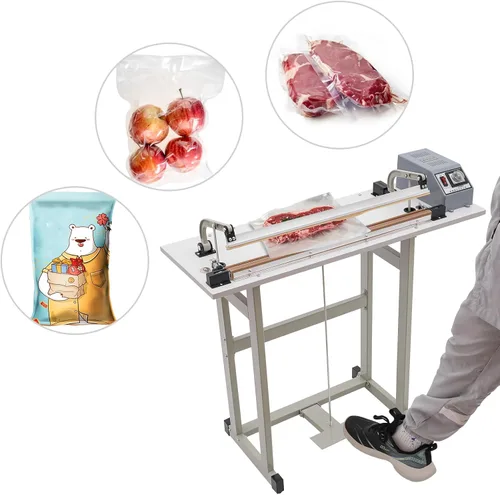 Miniatura 7 de Máquina de sellado térmico de pedal de pie,Máquina de sellado de bolsas de plástico de 22.83", Máquina de sellado térmico de 110V 850W para uso