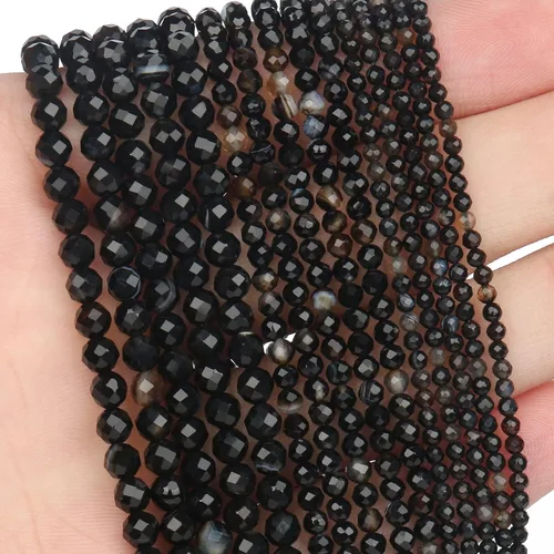 Miniatura 22 de 180 piezas 2mm Cuentas de piedras preciosas de turquesa africana natural facetada redonda suelta para hacer joyas
