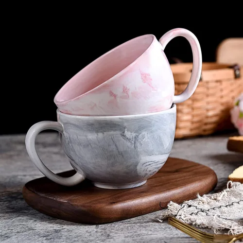 Miniatura 4 de Yundu Tazas de café Mr and Mrs de 20 onzas, regalos de boda, regalos de compromiso para parejas, regalo de novia, taza de café de mármol de Rosado