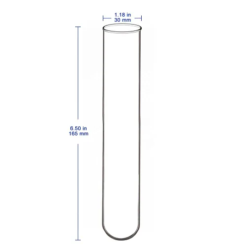 Miniatura 4 de Labasics Paquete de 15 tubos de ensayo de fondo redondo de vidrio borosilicato, 1.181 in de diámetro exterior x 6.496 in de longitud (paquete de 15)