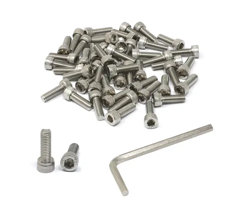 Miniatura 48 de iexcell 25 piezas M4 x 60/65/70/75/3.150 in paso de rosca 0.028 in acero inoxidable 304 cabeza hexagonal Tornillos Tornillos surtido Kit