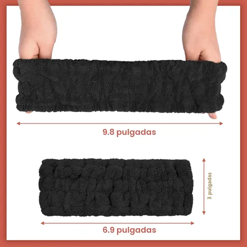 Miniatura 2 de Chuangdi Diadema de spa de 3 piezas para mujer, diadema de maquillaje facial, diadema de tela de rizo suave para lavar, máscara facial, regalos