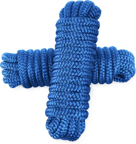 Miniatura 10 de AOLEBA Líneas de muelle de barco de 3/8 pulgadas x 15 pies para barcos, cuerda de nailon trenzado doble para barco, líneas de barco para Rojo