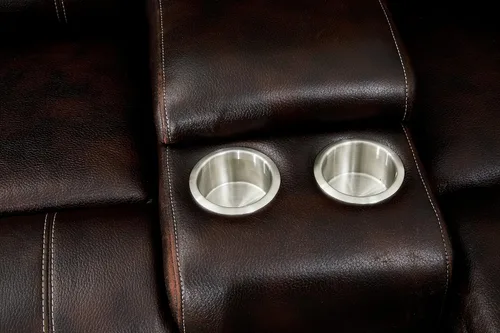 Miniatura 5 de Betsy Furniture Servidumbre De Cuero Marrón Modular Reclinado Seccional 8061 (Marrón, Consola)