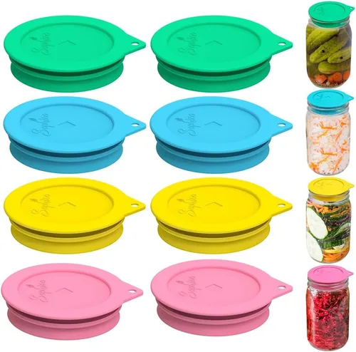 SOPHICO tapas de fermentación de silicona, tapas superiores de fermentación sin agua para frascos Mason, tapas fermentadoras para encurtidos, Kimchi
