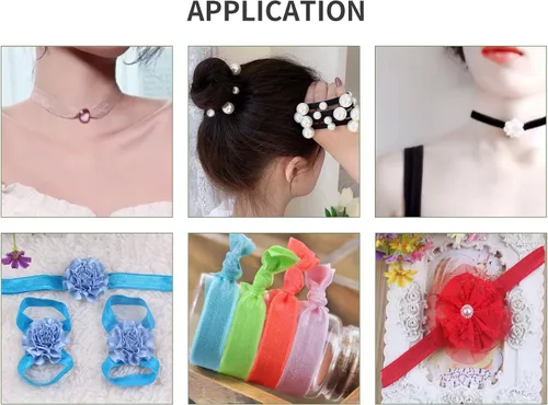 Miniatura 8 de Banda elástica de satén para coser de 3/8 pulgadas, rollo de cinta elástica brillante con cordón elástico plano para ligar el cabello, diadema