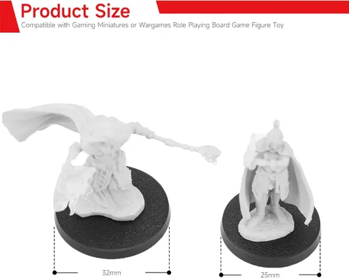 Miniatura 2 de SIXPOINTS 100 bases redondas de plástico, mezcladas de 0.98 y 1.28 pulgadas, soportes de exhibición compatibles con miniaturas de juegos