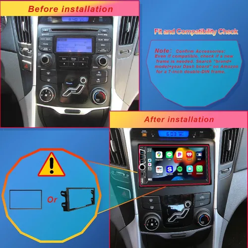 Miniatura 7 de Estéreo de Coche de 7" Doble DIN con Apple CarPlay Inalámbrico, Radio de Coche Integrado Bluetooth 5.2, Pantalla Táctil IPS 1024x600, Radio FM
