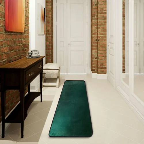 YETTASBIN Alfombra de pasillo de color liso verde cazador, antideslizante, grande, antifatiga, para cocina, baño, sala de estar, entrada, decoración