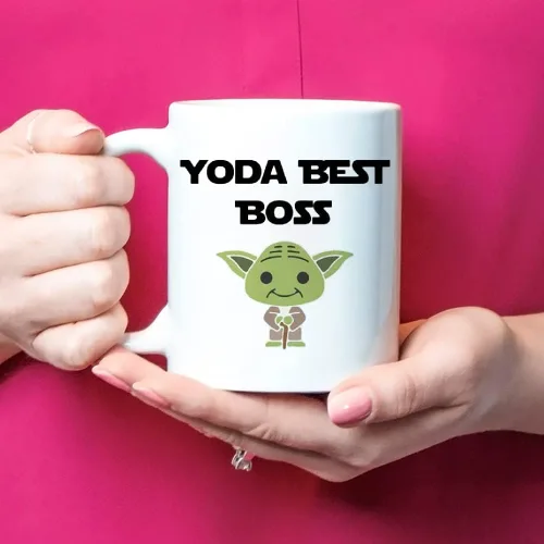 Miniatura 4 de Fonhark - Taza divertida de café Boss, taza de café Yoda Best Boss, taza divertida para jefe, taza de café novedosa de 11 onzas, color blanco