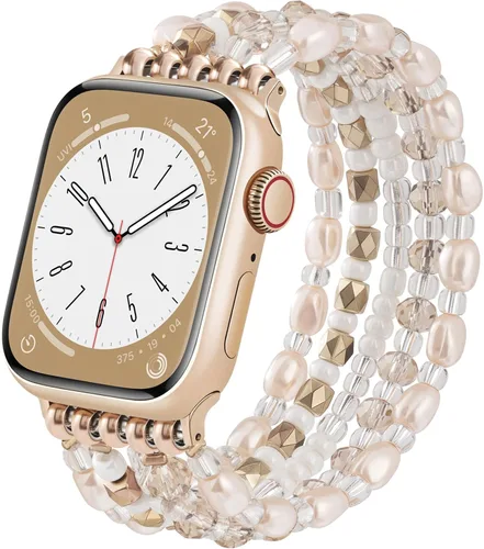 Miniatura 16 de VISOOM Pulsera de cuentas compatible con Apple Watch Band 40mm/38mm/41mm/42mm Series 11 10 9 8 7 Se(3 2 1) Series 6/5/4 Correa de reloj de moda