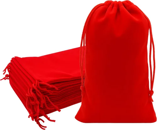Miniatura 69 de Mandala Crafts Bolsas de terciopelo negro con cordón de 14 x 14 pulgadas, 10 bolsas grandes de terciopelo con cordón a granel para regalos de fiesta
