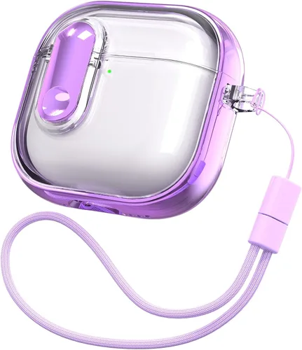 Miniatura 12 de RFUNGUANGO (con cerradura de seguridad) Funda protectora transparente para AirPods Pro de 2.ª/1.ª generación, Funda protectora de TPU suave Verde
