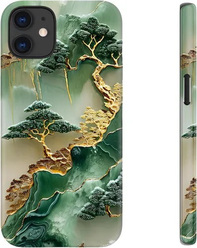 Miniatura 118 de LUHOURI Funda para iPhone 12 Mini, compatible con carga inalámbrica, doble capa, interior de silicona suave + carcasa exterior dura, bonito diseño
