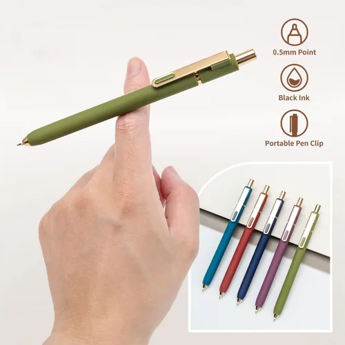 Miniatura 4 de Aisibeiger Bolígrafos de gel de 0.020 in de tinta negra, retráctil, lindo bolígrafo para escritura suave, suministros de oficina