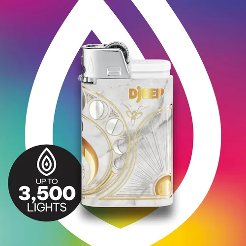 Miniatura 6 de DJEEP Encendedores de bolsillo, Colección Elegante con textura metálica, Encendedores únicos marmoleados, Paquete de 4 unidades de encendedores