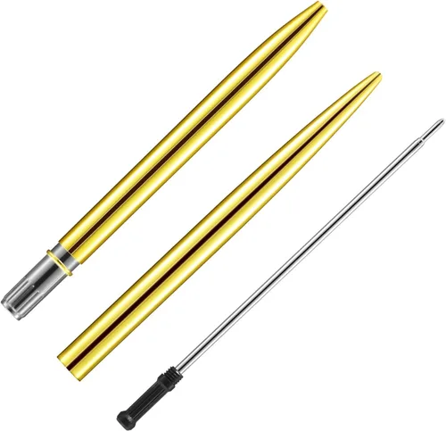 Miniatura 2 de Outus Juego de 30 bolígrafos dorados, delgados, metálicos, retráctiles, ligeros, de 0.039 in, punta media para bodas, libros, regalos, negocios