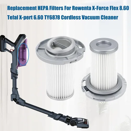 Miniatura 6 de 2 filtros HEPA de repuesto para Rowenta X-Force Flex 8.60 Tefal X-pert 6.60 TY6878 aspiradora inalámbrica Parte No.ZR009005