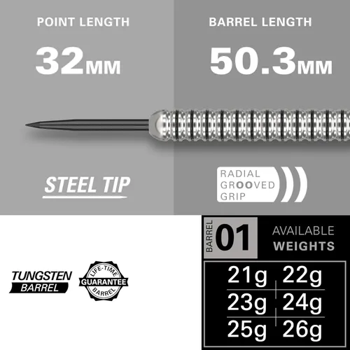 Miniatura 2 de Target Darts Artemis Tungsten Steel Tip Dart Set, 21G/22G/23G/24G/25G/26G Artemis Original Artemis K-Flex Integrated Flight & Shaft