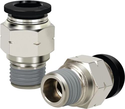 Miniatura 10 de Tubo neumático macho recto de 5/16 pulgadas OD x 1/4 pulgadas NPT Push para conectar accesorios modo PC5/16xN02 (paquete de 2)