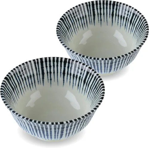 Miniatura 14 de Platos japoneses para servir, platos de 5 pulgadas, azul y blanco, juego de 4 4 unidades redondas de 5 pulgadas