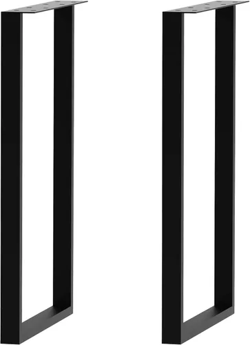 Miniatura 9 de Patas de metal para mesa, marco de escritorio de tubo cuadrado resistente, mesa de comedor moderna / patas de mesa auxiliar, juego de 2 (U)