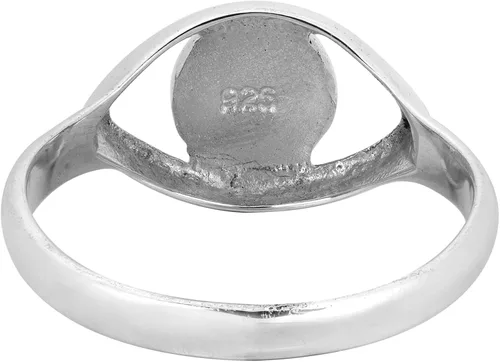 Miniatura 3 de Aeravida Anillo de plata de ley 925 con incrustaciones de lapislázuli azul de imitación de ojo malvado místico Anillos de boda clásicos para mujer