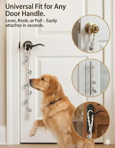 Miniatura 6 de Campanas de Perro para Salir al Aire Libre y Entrenamiento de Orinal para Cachorros, Campana de Puerta de Perro Ajustable para Ir al Baño, Hecho a
