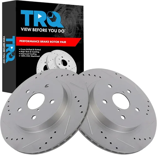 Miniatura 71 de TRQ Juego de rotores de freno de rendimiento trasero con revestimiento G premium compatible con Mazda 6 2014-2021