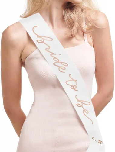 xo, Fetti Banda para la novia | Decoraciones de despedida de soltera blanco + oro rosa, regalo de despedida de soltera, regalos de dama de honor