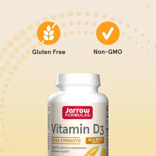 Miniatura 5 de Jarrow Formulas vitamina D3, 2500 IU, 100 cápsulas blandas, D2500, 1, 1