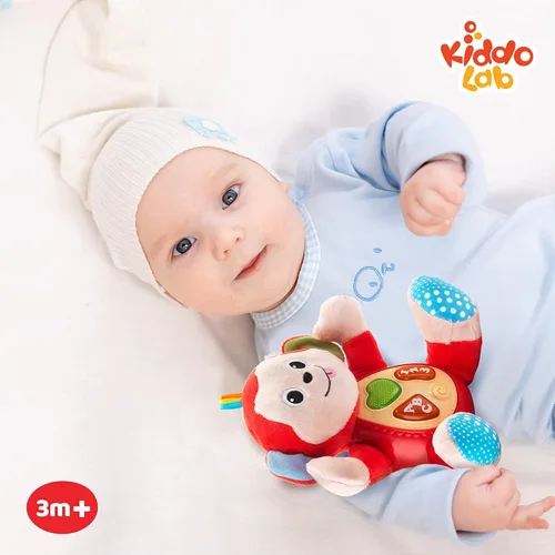 Miniatura 3 de KiddoLab Paquete Play & Learn: juguete de cuna de oruga iluminado de Lira y peluche melódico de mono - Atractivos amigos musicales para tu pequeño.