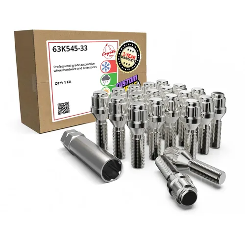 Miniatura 11 de Wheel Accessories Parts 20 pernos de rosca M12 x 1.5 12 x 1.5 para asiento de bellota, acabado cromado, vástago de 1.181 in de longitud, llave