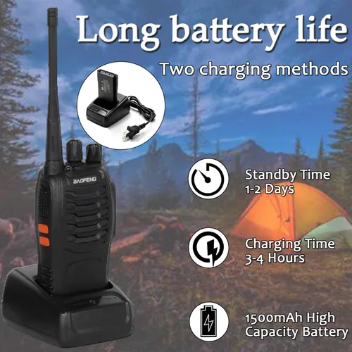 Miniatura 4 de BAOFENG BF-888S Walkie Talkies para adultos de largo alcance profesional de mano de 16 canales de radio bidireccional con auriculares, batería