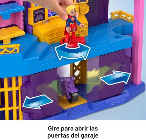 Miniatura 3 de Set de juego de Super Amigos DC figuras de acción de Batichica y escondite de Fisher-Price Imaginext con 2 figuras y 5 accesorios para juego de rol