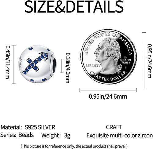 Miniatura 33 de Pandach 12 dijes de cumpleaños con signo del zodiaco de plata de ley 925 con piedra natal para mujer, pulsera, collar, pulsera, regalo para mujeres