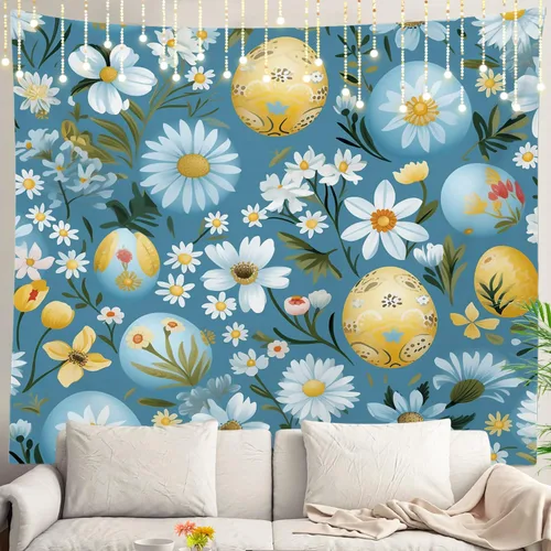 Miniatura 114 de Shrahala Tapiz de pared con paisaje de lago de otoño, bosque amarillo, para colgar en la pared, tapiz grande, decoración de fibra de poliéster