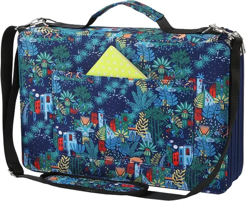 Miniatura 14 de Estuche para lápices Jungle con 120 ranuras de tela Oxford, con ranura para lápices, organizador con práctico envoltorio portátil, soporte multicapa