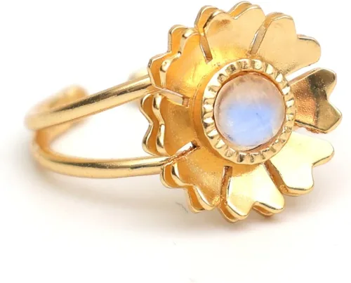 Miniatura 28 de Gempires - Anillos de piedra natural para mujer, ligeros, de cristal, hechos a mano, hipoalergénicos, chapados en oro, para uso diario, regalos