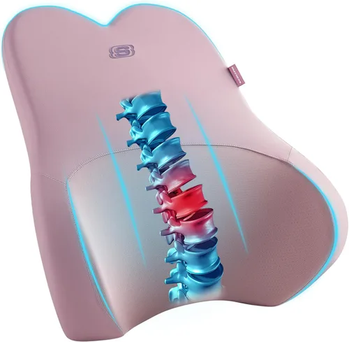 Miniatura 12 de Skechers Almohada lumbar de espuma viscoelástica y refrigerada por aire, almohada de soporte lumbar para oficina, almohada lumbar para silla