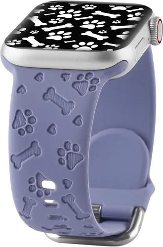 Miniatura 8 de Correa de silicona grabada con diseño de pata de perro compatible con Apple Watch 38 40 1.614 in 42 44 45 46 1.929 in para mujeres y hombres, correa