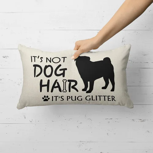 Miniatura 2 de It's Not Dog Hair It's Pug Glitter Throw Fundas de almohada, regalos para amantes de perros, regalo de propietario de cachorros, regalo para amantes