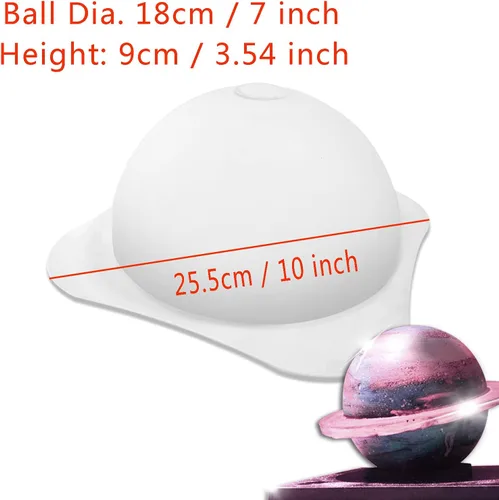 Miniatura 4 de Molde de silicona grande de planeta para pastel de fondant de chocolate + 2 bandejas de cubo de martillo de madera, moldes para hacer jabón, moldes