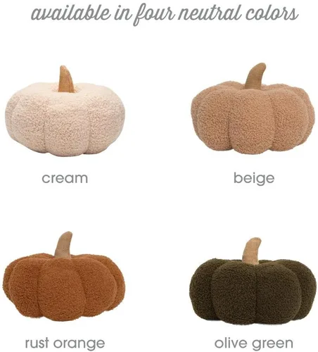 Miniatura 3 de Pearhead Almohada de calabaza sherpa, decoración moderna de otoño para el hogar, Acción de Gracias y Halloween, decoración de vacaciones, calabaza