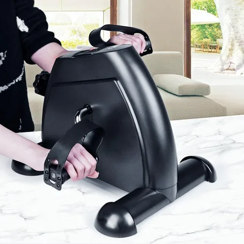 Miniatura 5 de Mini bicicleta de ejercicio, ejercitador de pedal de bicicleta Uten para debajo del escritorio, ejercitador de peddler Negro