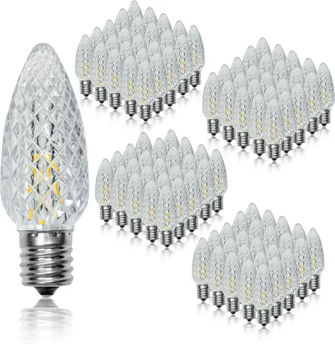 Miniatura 9 de Paquete de 25 bombillas LED C9 de repuesto para Navidad, bombillas LED C9 inastillables para cadena de luces de Navidad, base de candelabro E17