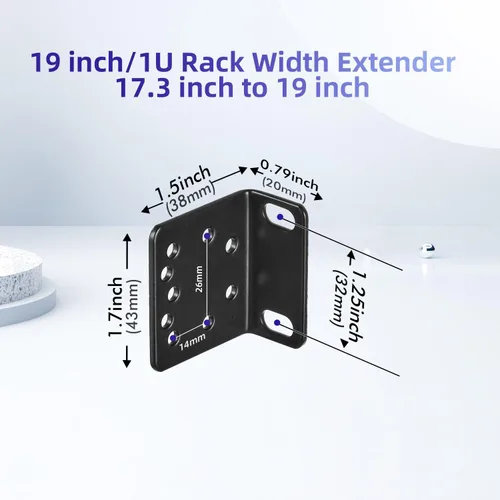 Miniatura 2 de Kit de oído para rack TP-Link de 19 pulgadas para interruptores de montaje en rack 1U Extensor de ancho de 17.3 a 19 pulgadas