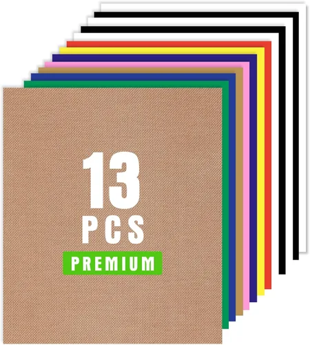 XSEINO Vinilo de transferencia de calor HTV para camisetas de 12 x 10 pulgadas, paquete de 13 vinilos perfectos para planchar para Cricut,