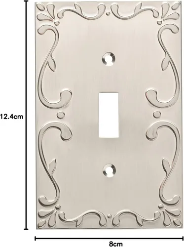 Miniatura 9 de Franklin Brass, carcasa/placa para interruptor de luz clásico con diseño de lazo, Plateado, W35070-SN-C